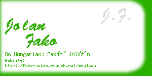 jolan fako business card